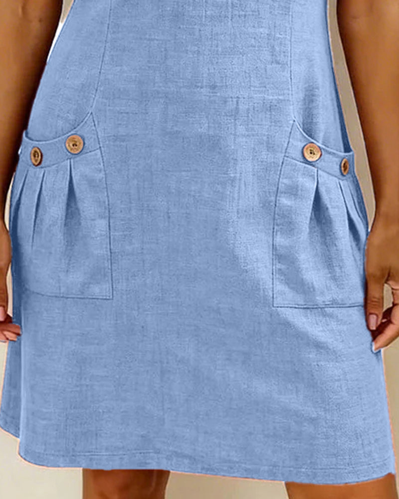 Patricia | Cotton Dress with Zipper Pocket