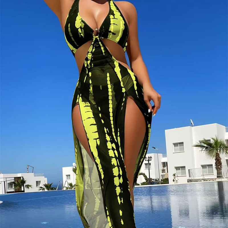 Tie-Dye | Halter-Neck Swimsuit & Beach Dress