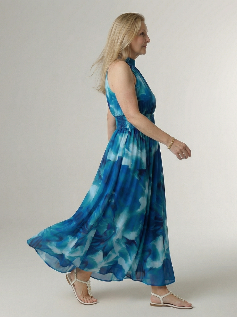 Sylin | Midi Dress Featuring an American Neckline