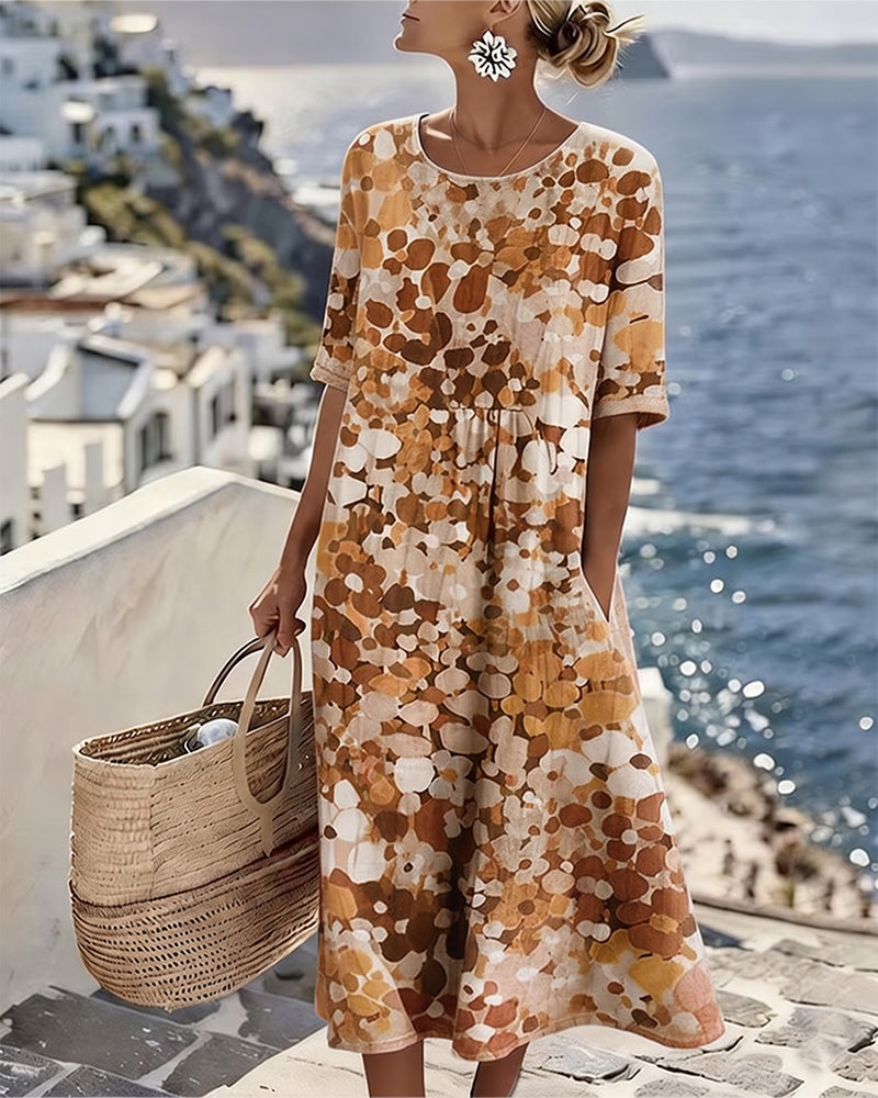 Elena - Chic Floral Midi Dress for Summer