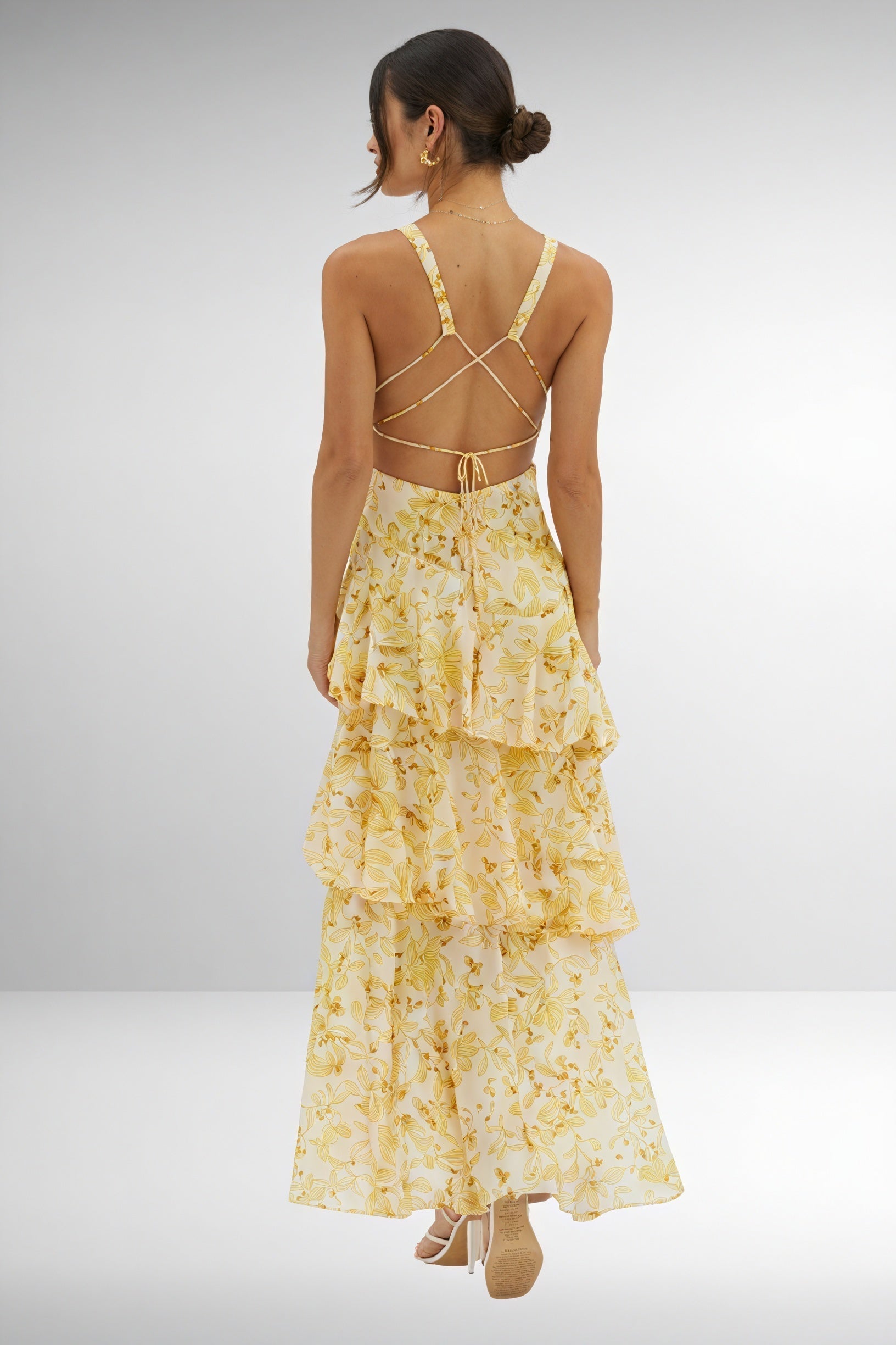 Floral Print Dress with a Deep V-Neck