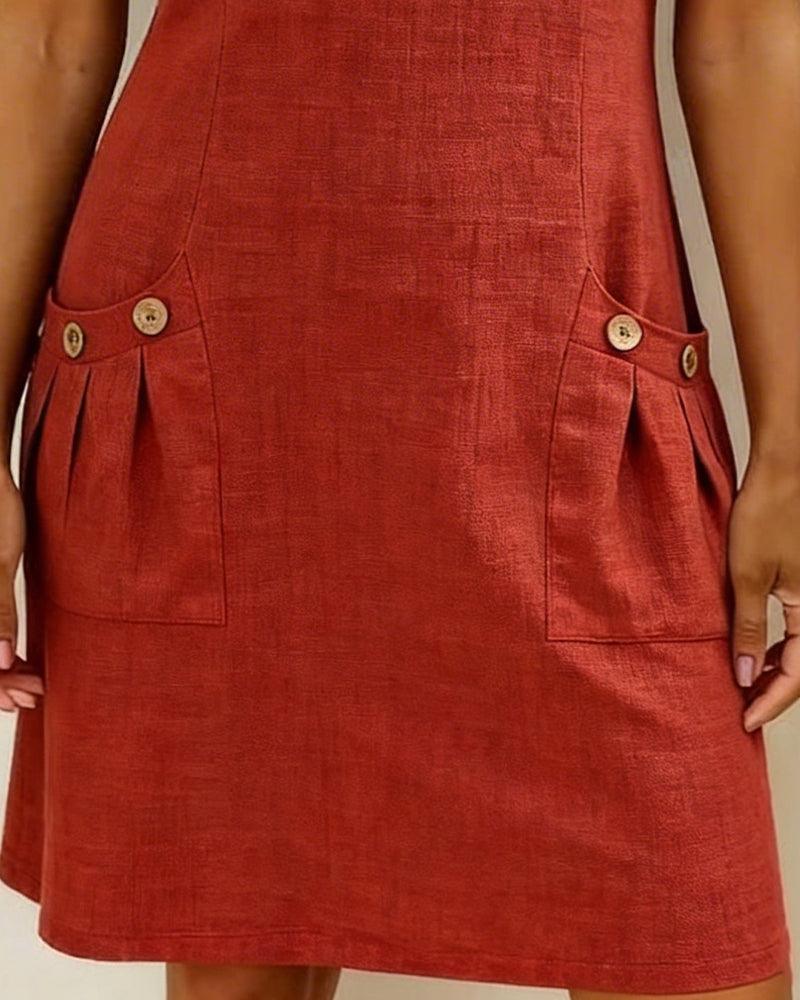 Patricia | Cotton Dress with Zipper Pocket
