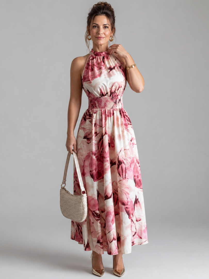Olivia | Abstract Print Midi Dress