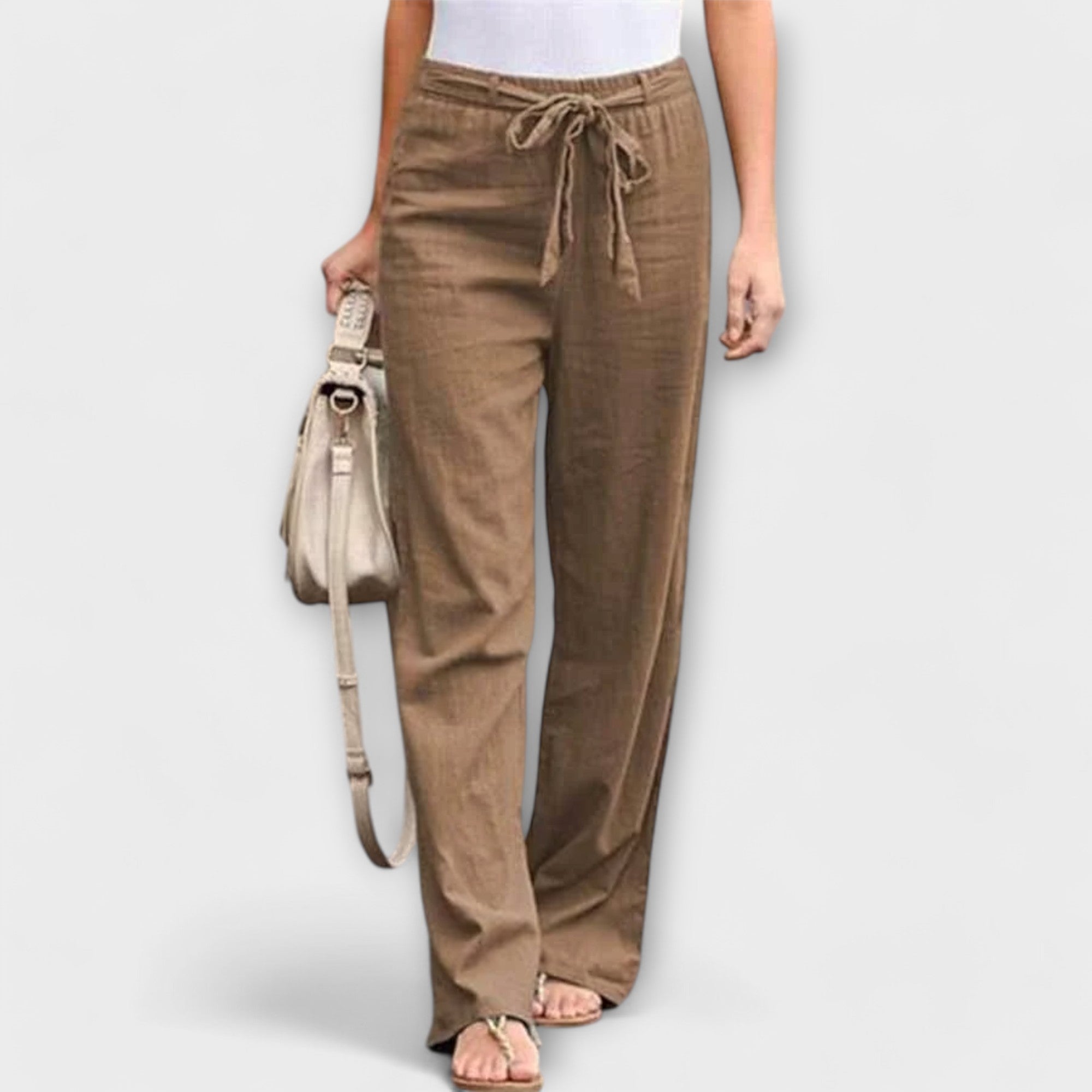 Thessalie Tie Waist Wide Leg Trousers