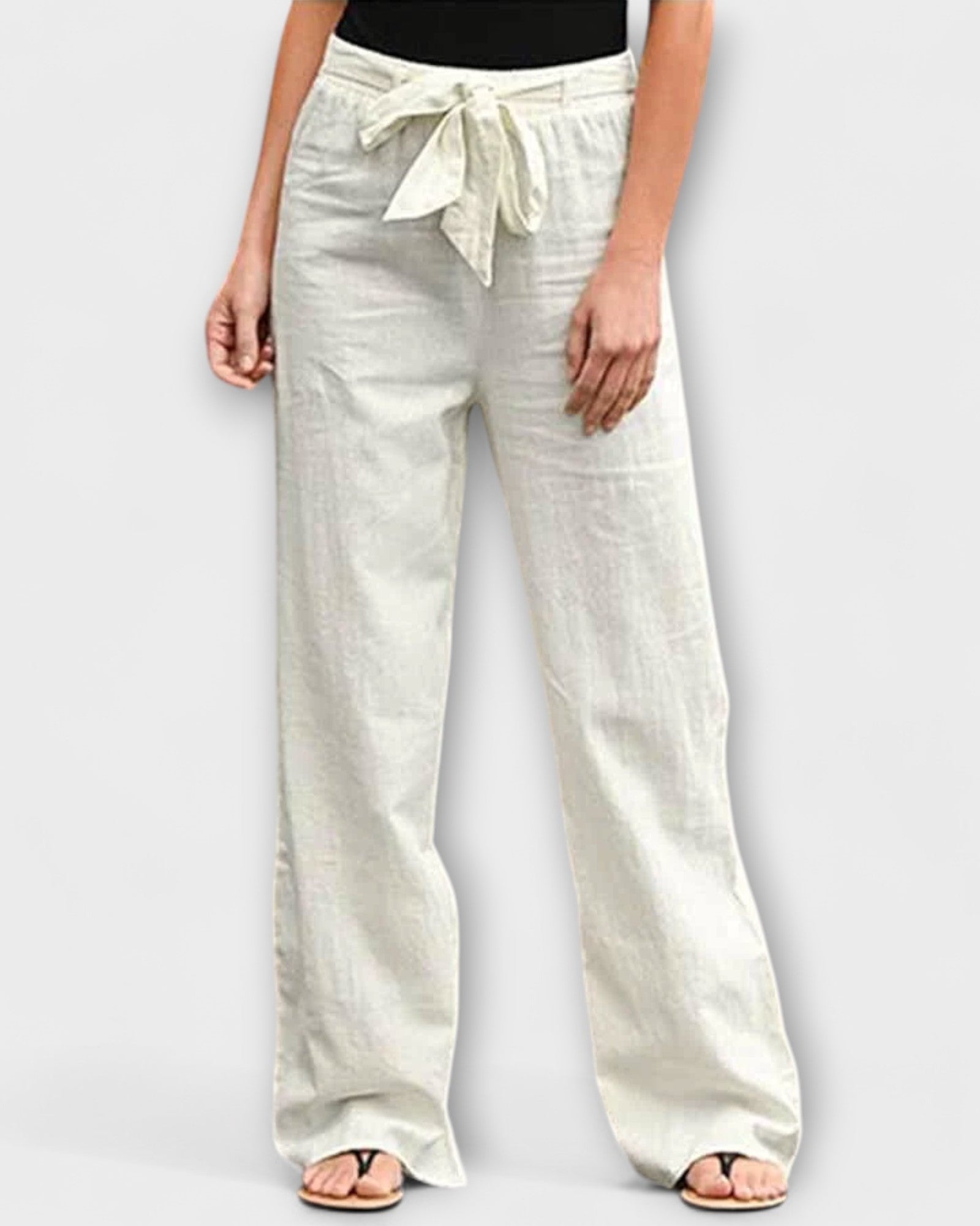 Thessalie Tie Waist Wide Leg Trousers