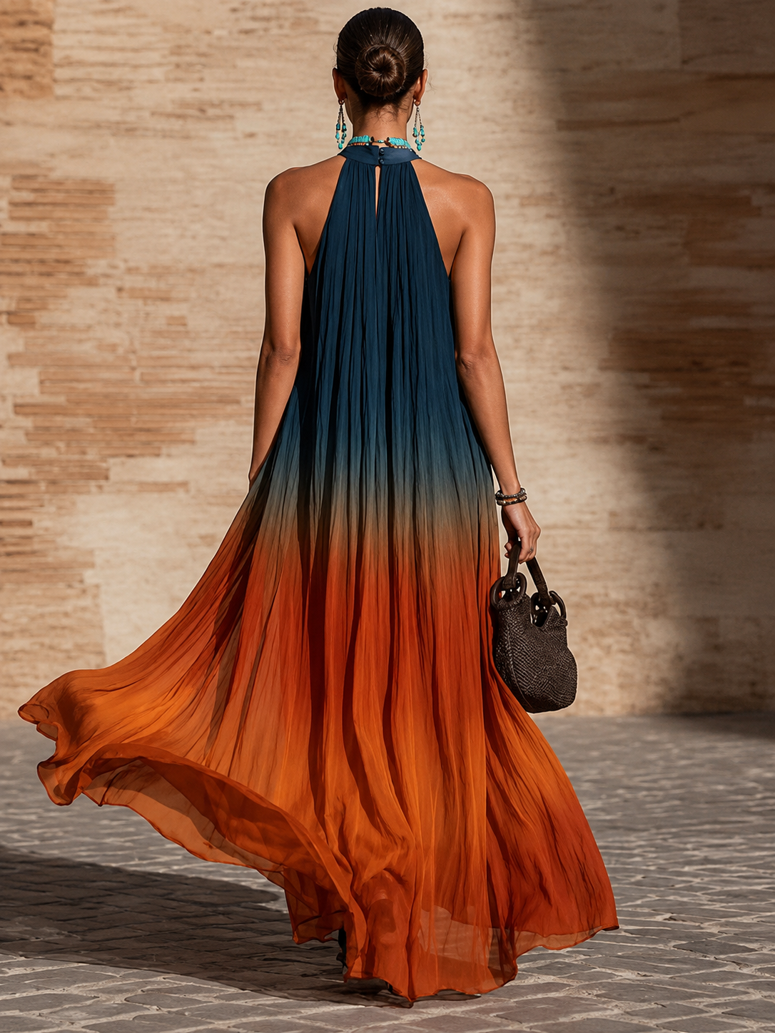 Paula | Long Halter Gradient Dress