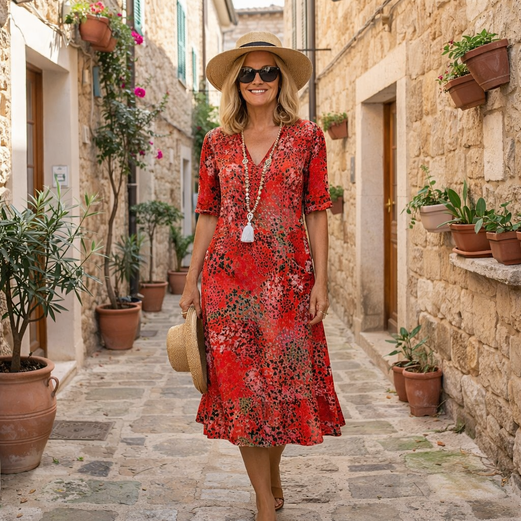 Rochelle | Printed Midi Dress