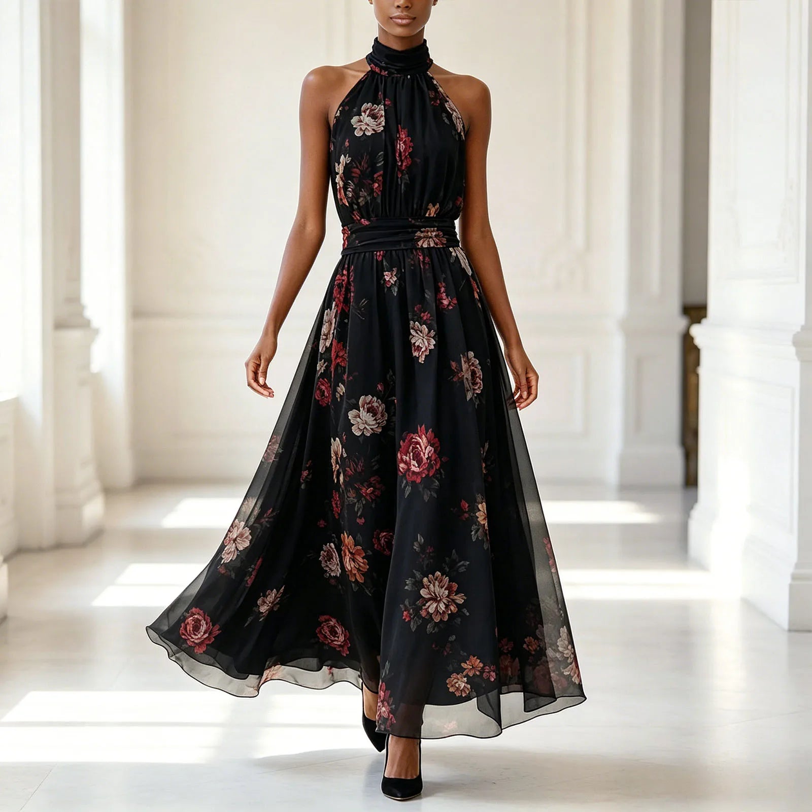 Charlotte | Halter Neck Maxi Dress