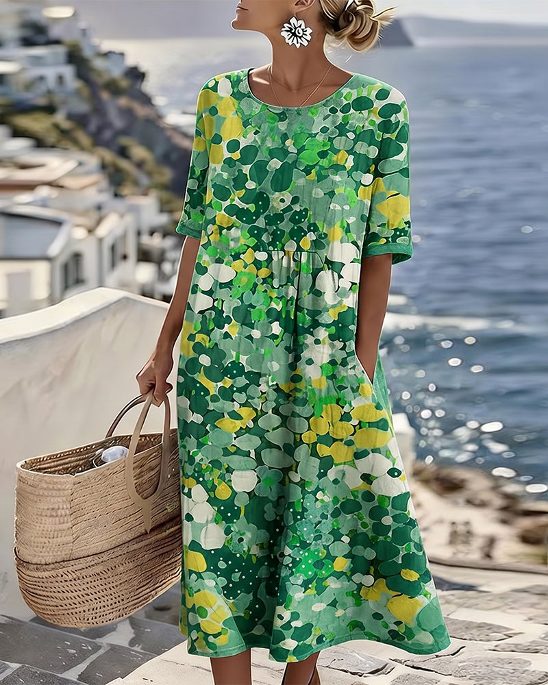 Elena - Chic Floral Midi Dress for Summer