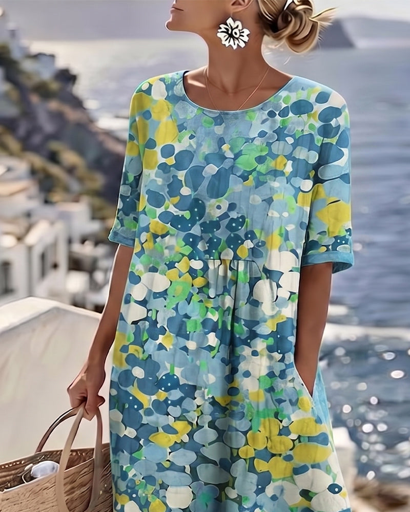 Elena - Chic Floral Midi Dress for Summer