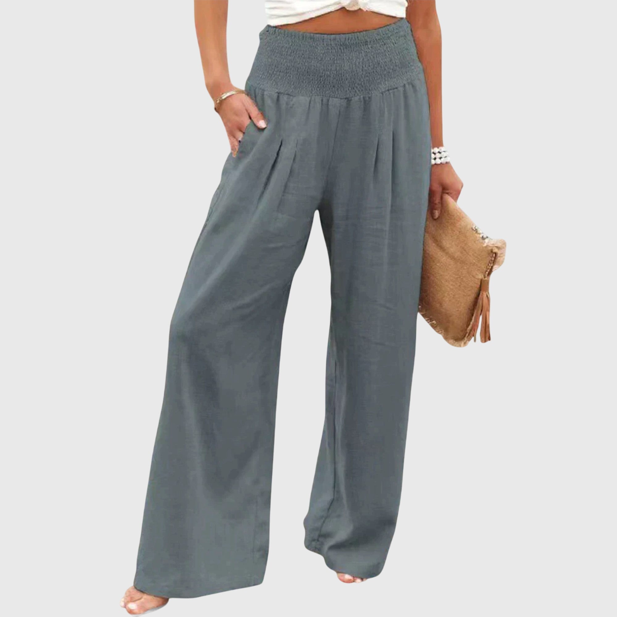 Solenne Flowing Wide Leg Trousers