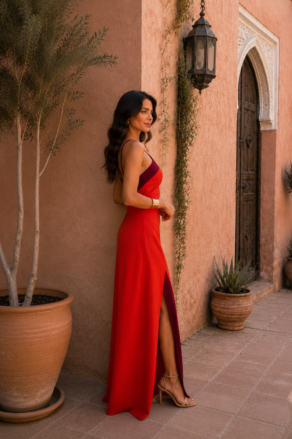 Elegant Halter Maxi Dress with Side Slit