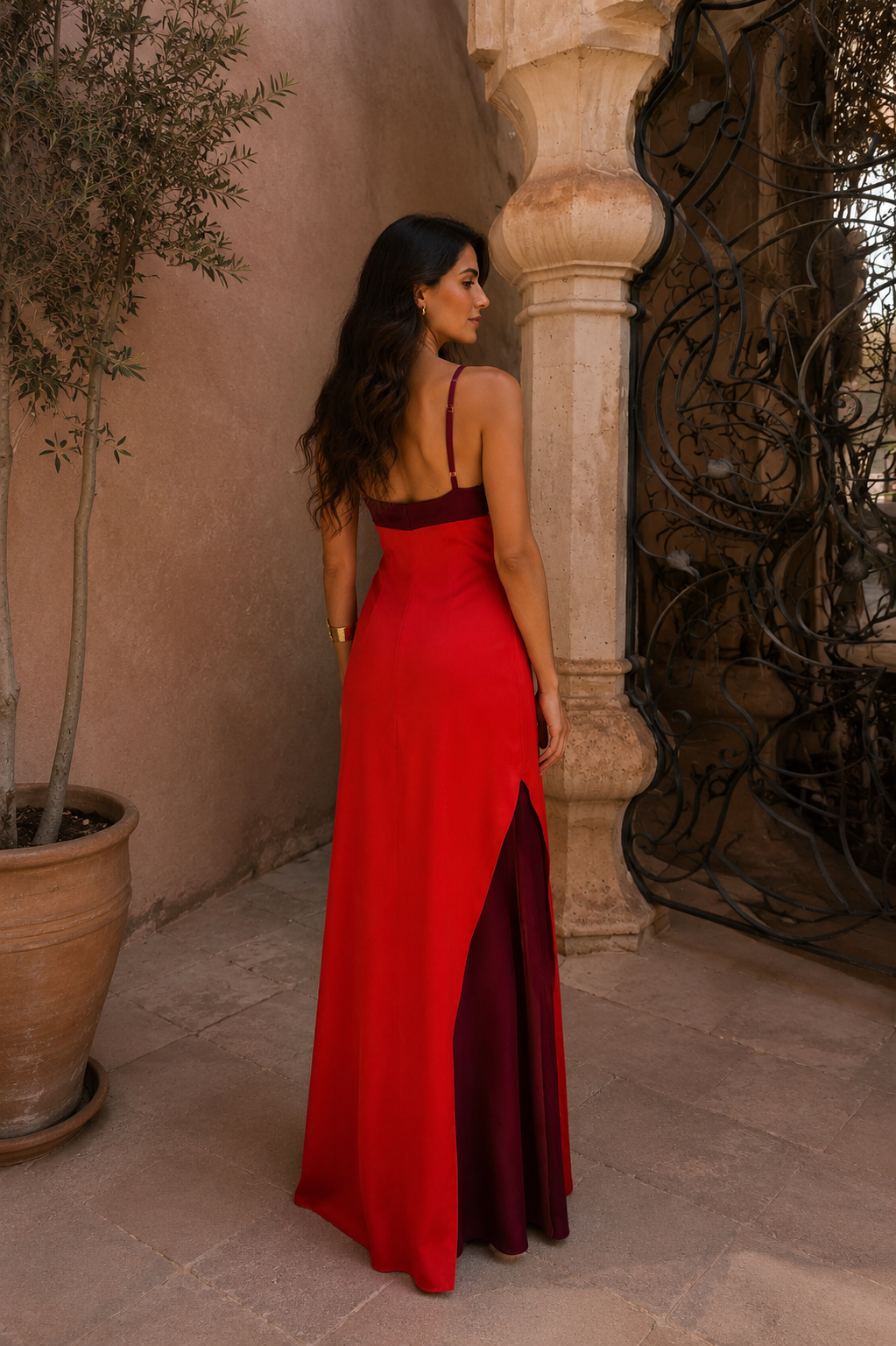 Elegant Halter Maxi Dress with Side Slit