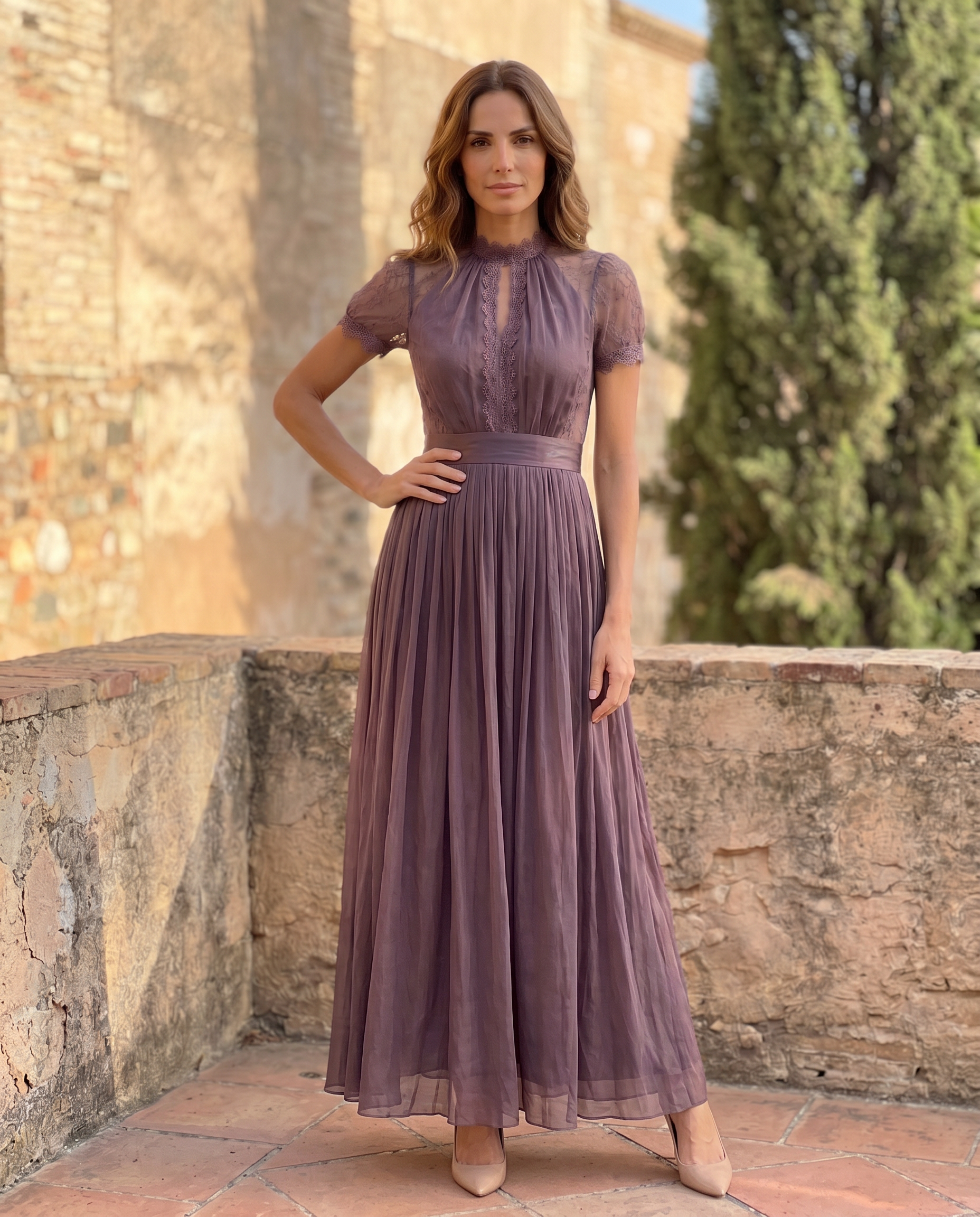 Flavia | Elegant Long Purple Dress